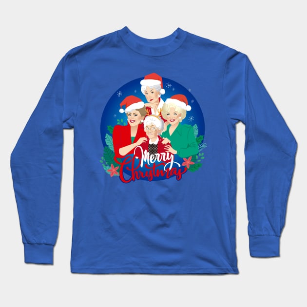 Golden Christmas Long Sleeve T-Shirt by AlejandroMogolloArt